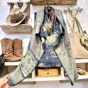 Open front boho duster asymmetrical vest w shabby chic western vibe